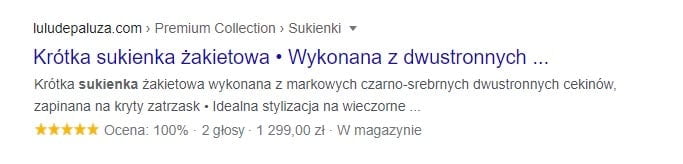 Wyniki rozszerzone produktu - Schema.org